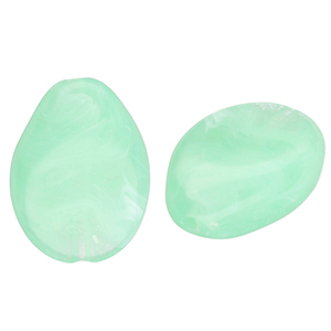 Acrylic beads drop Mint Green-Marble