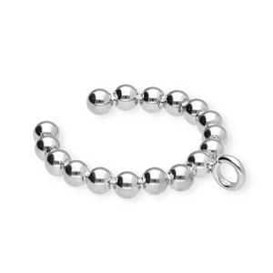 BY31&reg; Stainless steel earrings / ear cuff spheres with loop Silver