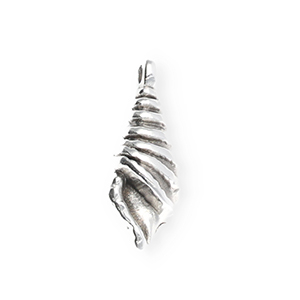 DQ&reg; European metal charms shell Antiek Zilver (Nikkelvrij)