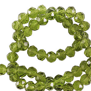 Top faceted beads 3x2mm disc Malachy Green-Pearl Shine Coating