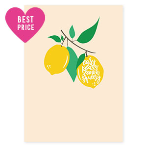 Jewellery cards "Easy peasy lemon squeezy" Beige-Yellow