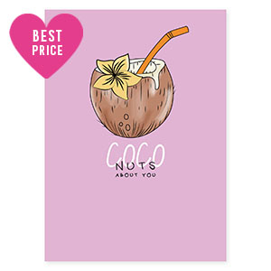 Jewellery cards "Coco nuts about you" Lilac-Brown