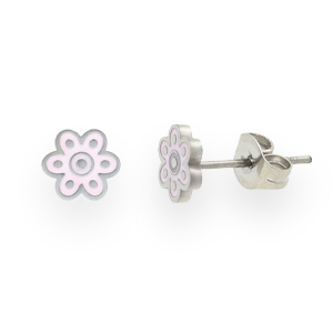 Stainless steel earrings flower Lilac-Silver