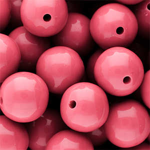 18 mm DQ acrylic beads shiny Pink Lemonade 16-1735 Tcx