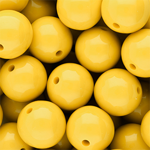 18 mm DQ acrylic beads shiny Vibrant Yellow 13-0858 Tcx
