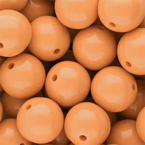 16 mm DQ acrylic beads shiny Chamois 15-1145 Tcx