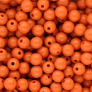 8 mm DQ acrylic beads shiny Orange Peel 16-1359 Tcx