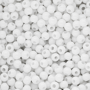 4 mm DQ acrylic beads shiny Snow White 11-0602 Tcx