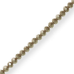Top faceted beads 4x3mm disc Olive Green-Pearl Shine Coating
