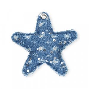 Statement charms star denim-look Denim Blue