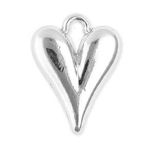 Metal charms heart Silver