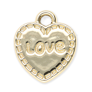 Metal charms heart "Love" Gold