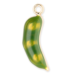 Metal charms bean Gold-Green