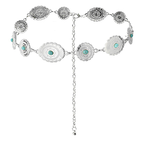Hip chain bohemian Silver-Turquoise