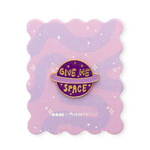 BY31&reg; Pin "Give me space" on card Multicolour Purple-Yellow-Gold