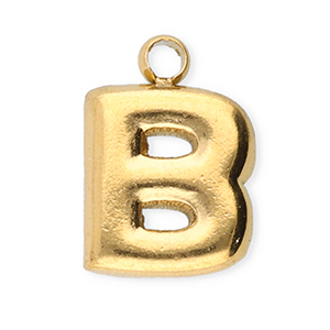Stainless steel charms letter B Gold