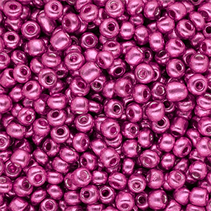 Glass seed beads 6/0 (4mm) Metallic Shine Fuchsia Pink