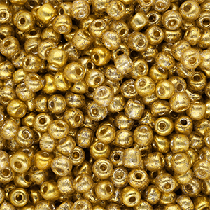 Glass seed beads 6/0 (4mm) Metallic Shine Yellow Gold