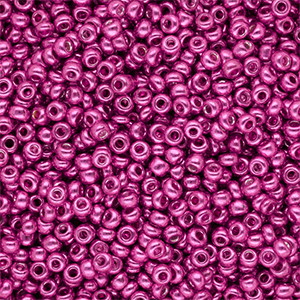 Glass seed beads 8/0 (3mm) Metallic Shine Fuchsia Pink