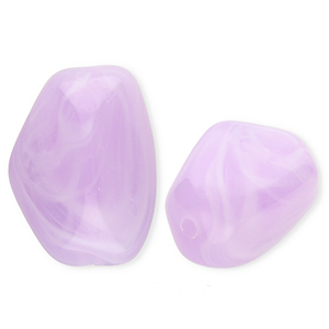 Acrylic beads rectangle Lilac-Marble