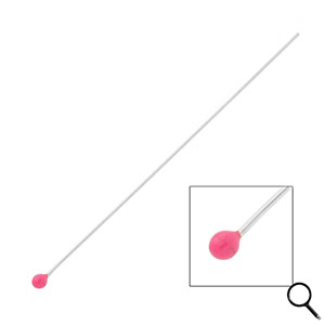 BY31&reg; Stainless steel findings headpins with ball 70mm Silver-Magenta Pink