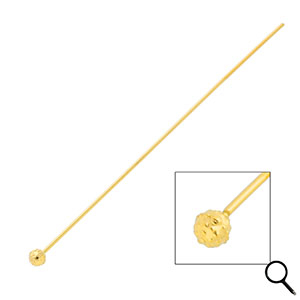 BY31&reg; Stainless steel findings headpins with ball 70mm Gold