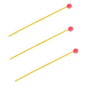 BY31&reg; Stainless steel findings headpins with ball 35mm Gold-Red