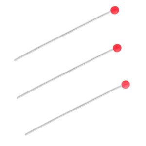 BY31&reg; Stainless steel findings headpins with ball 35mm Silver-Red