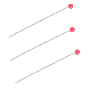 BY31&reg; Stainless steel findings headpins with ball 35mm Silver-Magenta Pink