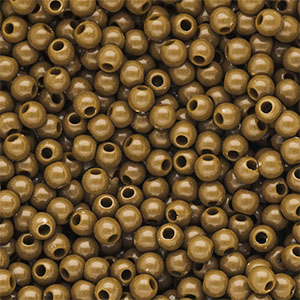 6 mm DQ acrylic beads shiny Wood Thrush Brown 17-1129 TCX