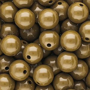 14 mm DQ acrylic beads shiny Wood Thrush Brown 17-1129 TCX