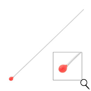 BY31&reg; Stainless steel findings headpins with ball 70mm Silver-Red