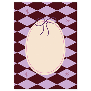 BY31&reg; Jewellery cards oval with bow Brown-Purple-Pink-Cr&eacute;me