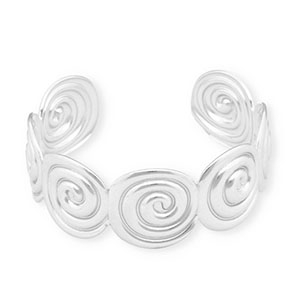Stainless steel bracelets bangle spirals Silver