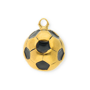Stainless steel charms football Gold-Black
