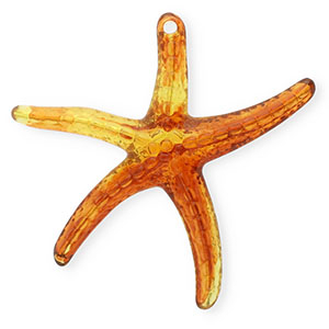 Acrylic charms starfish Amber Brown