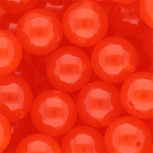 16 mm DQ&reg; acrylic beads shiny Vermillion Red