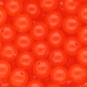 12 mm DQ&reg; acrylic beads shiny Vermillion Red