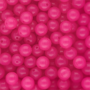 10 mm DQ&reg; acrylic beads shiny Magenta Pink