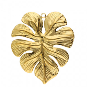 Stainless steel charms leaf Gold