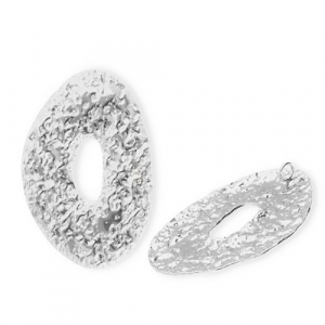 Stainless steel charms oval Silver