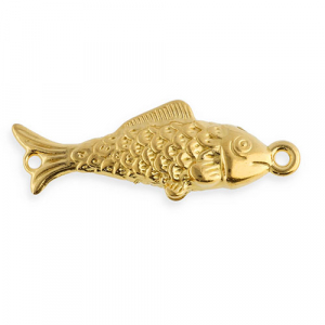 Stainless steel findings connector fish Gold