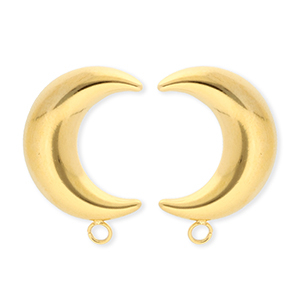 BY31&reg; Stainless Steel findings earrings&nbsp;/&nbsp;earpins moon with loop Gold