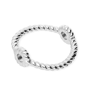 Stainless steel findings closed ring with 2 loops 13mm Silver