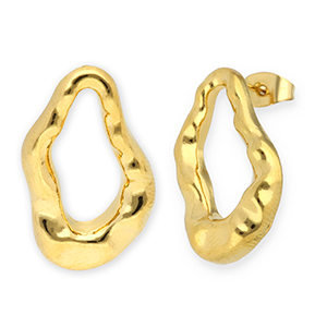 Stainless steel earrings / earpin drop Gold