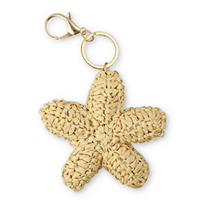 Keychain crochet starfish Gold-Beige