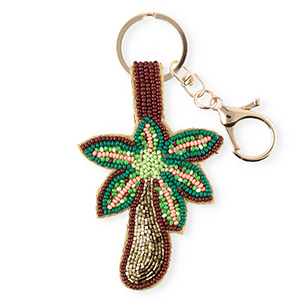 Keychain palmtree Gold-Brown-Green