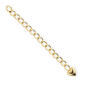 BY31&reg; Stainless Steel findings extension chain set heart Silver