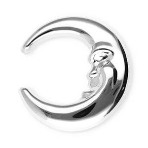 Stainless steel statement brooches moon Silver
