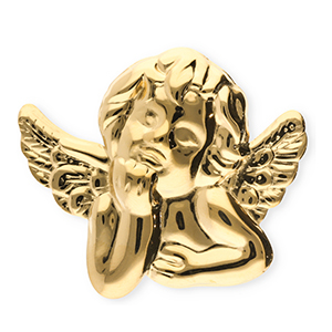 Stainless steel statement brooches angel Gold